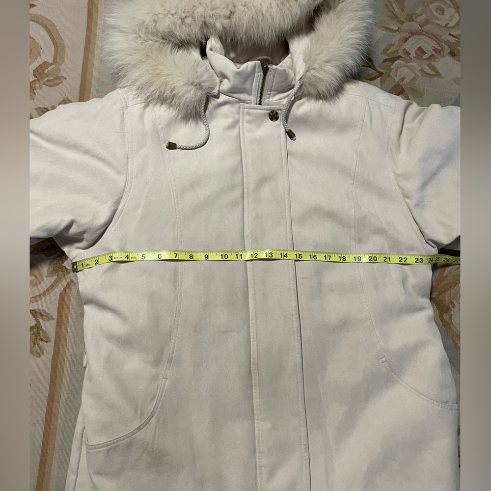 Worthington cream Puffer Jacket with Fur Hood - Picture 7 of 11
